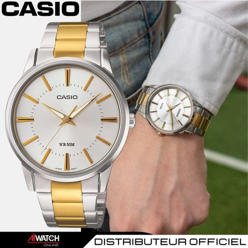 Montre Homme Casio - MTP-1303SG-7AVDF - Bracelet En Acier Inoxydable Bicolore - Affichage Analogique - Résistant à L'eau