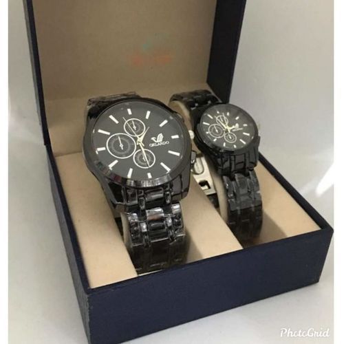 Montres Couplées Unisexe Tout Noir