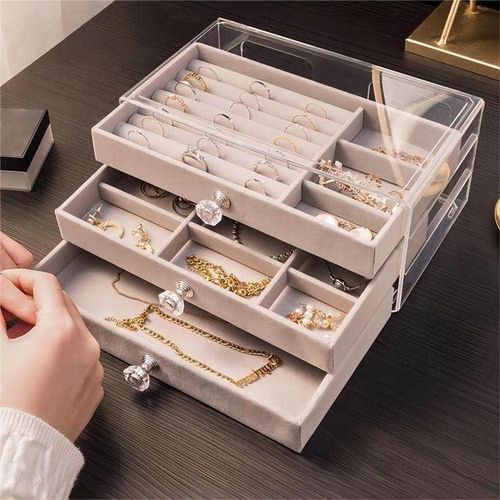 Cool Coffret à Bijoux Acrylique avec 3 Tiroirs Rangement Bijoux