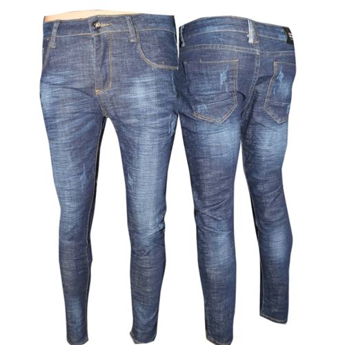 Pantalon Jeans à Design - Homme - Bleu