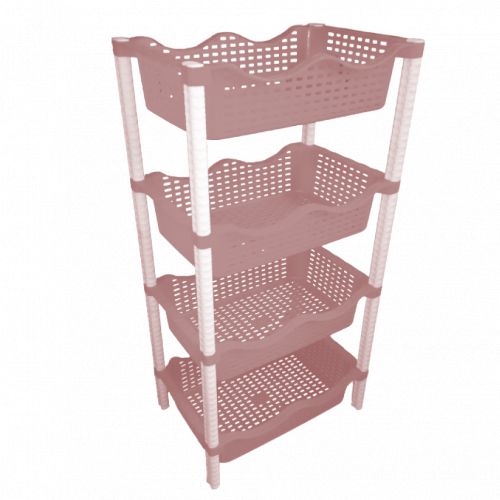 Étagère De Qualité Supérieure - Plastique - Grande Capacité - Solide - 4 Niveaux - Taupe