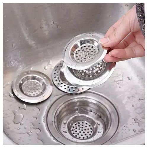Lot de 3 Crépines d'Évier en Inox – Tailles Assorties pour Cuisine, Douche et Lavabo Salle de Bain