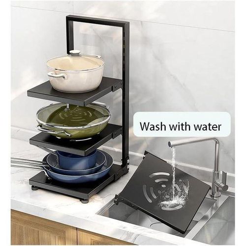 SUPER Étagère à Cuisine à Trois Niveaux En Acier Au Carbone