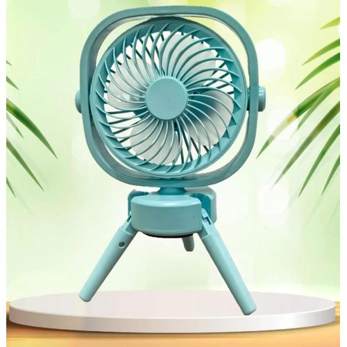 Mini Ventilateur Portable Rechargeable USB (Couleur Bleu) - Trépied Flexible Intégré, Plusieurs Vitesses, Silencieux - Idéal Bureau, Poussette & Camping