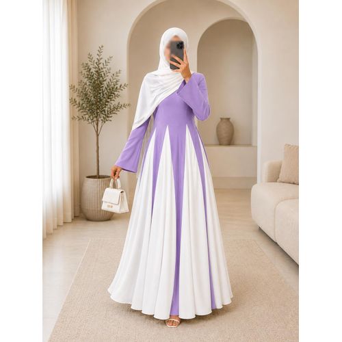 Robe Longue Élégante Femme-design bicolore chic