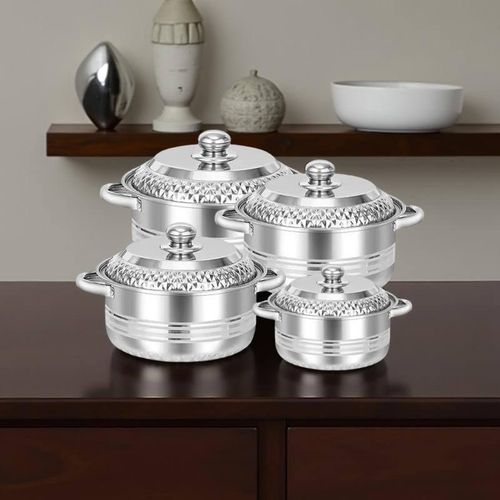 Ensemble de casseroles en acier inoxydable 4 pièces - L’Art de Cuisiner avec Élégance et Performance
