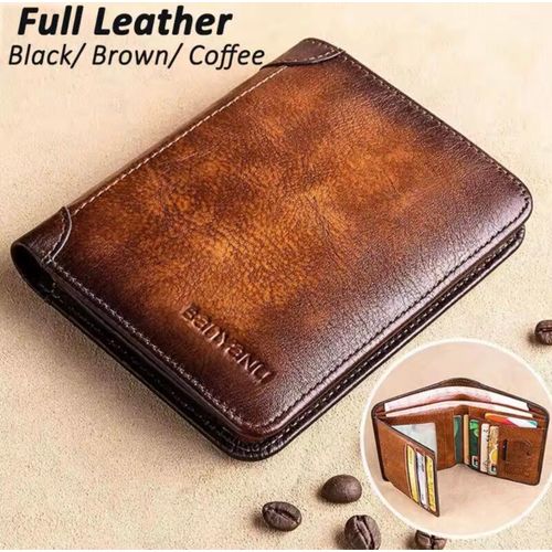 Portefeuille 100% Cuir de Bœuf – Élégance & Durabilité marron