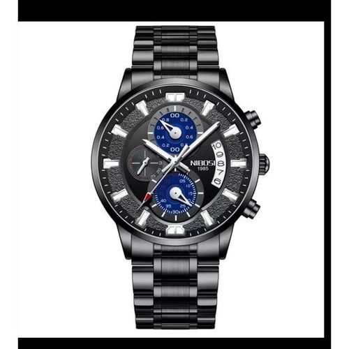 Nibosi Montre Homme De Luxe à Quartz, Analogique , - Fond Noir BJ