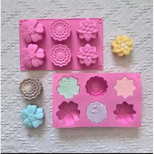 2 Moules Roses 3 fleur, en silicone