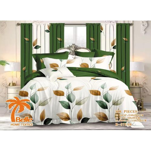 Draps de Lit 3 places, 2 Draps ,2 taies, 2 Rideaux