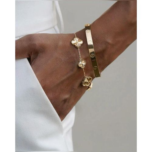 Lot de 2 Bracelets Mixtes en Acier Inoxydable Doré – Design Élégant – Résistants à l'Eau
