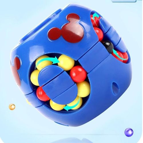 Casse-Tête à Perles Rotatif 3-en-1 avec Toupie à Doigt, Jouet Éducatif Anti-Stress à Main pour Enfants et Adultes
