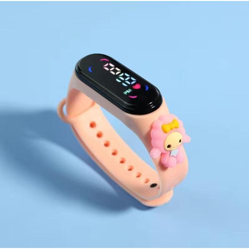 Montre Led Numerique ecran couleur avec bracelet en silicone pour en enfant motif 3D dessin animé