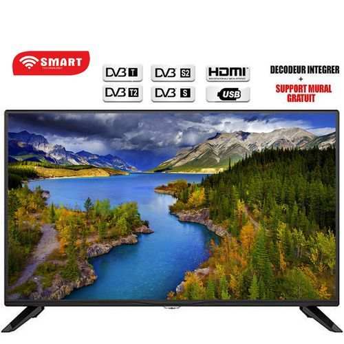 TV LED - 32 Pouces - Ultra Slim - Full Option - Decodeur Intégré -Noir