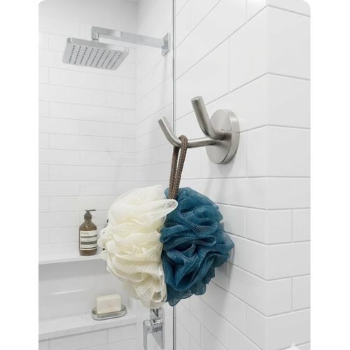 ÉPONGE EXFOLIANTE FLEUR DE DOUCHE POUR LE CORPS, BLEU BLANC