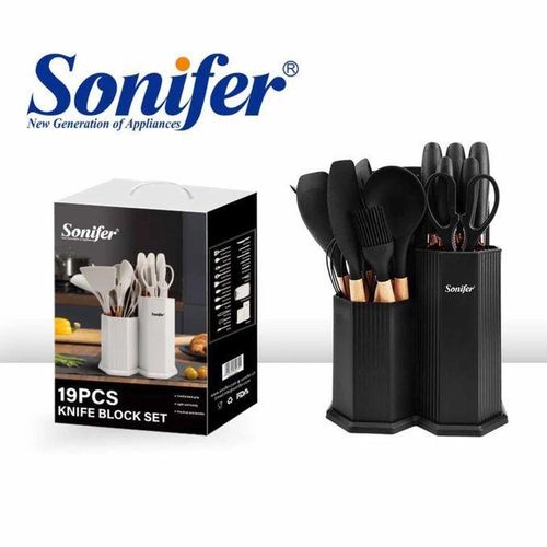 Sonifer Kit Chef SF-1188A : 11 Ustensiles Silicone (230°C) + Bloc Organisateur