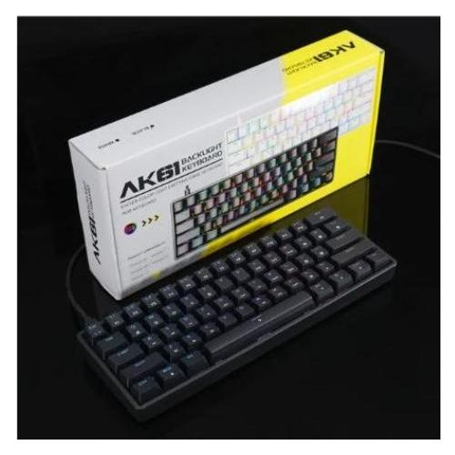 Clavier mécanique AK61 à touches remplaçables à chaud – Format compact 60 % à 80 % avec switches bleus, clavier gaming filaire USB. Touches faciles à réinstaller, véritable rétroéclairage RGB, 61 à 87 touches