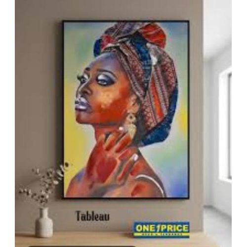 TABLEAU DECORATIF Femme Africaine portant une écharpe 60X90