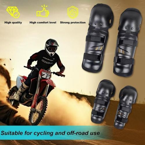 Ensemble de 4 pièces de protecteurs de genou et de coude pour moto avec équipement de protection ajustable, applicable à de nombreux scénarios pour le cyclisme en plein air