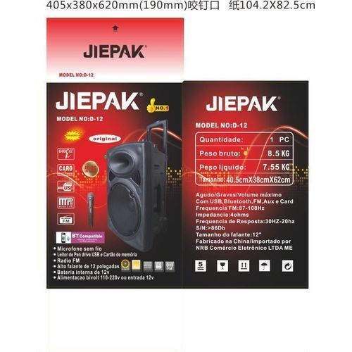 Enceinte Bluetooth D-12 - Noir - Garantie 2 Mois
