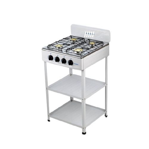 Cuisinière 4 Feux à Gaz Avec Etagère Blanc