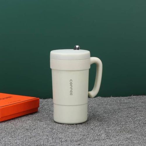 Tasse à café isolée sous vide de qualité alimentaire en acier inoxydable de 580 ml- blanc