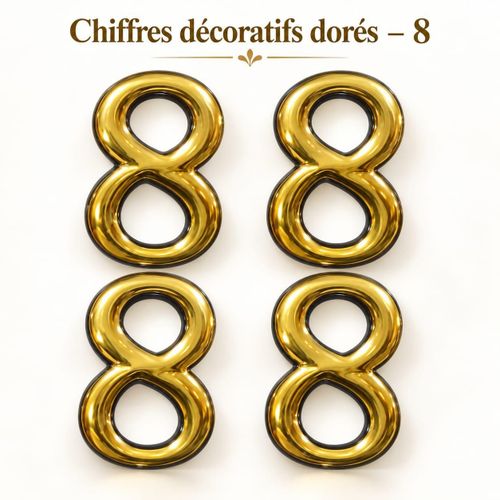 Chiffres décoratifs dorés – 8