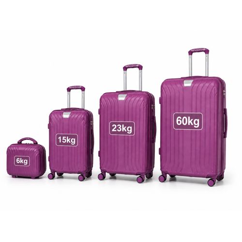 Trio de Valises Gomme Incassable- 4 Roues Silencieuses 360° et Verrou Intégré - Valise Cabine + 2 Valises Soute+mallette