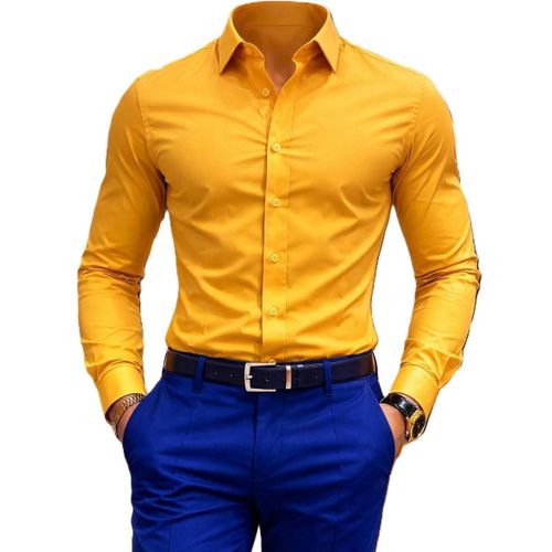 Chemise De Bureau Classique A Manches Longues Pour Homme