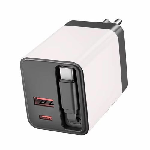 Nouveau chargeur mural 65W GaN USB C adaptateur de charge rapide PD rétractable pour MacBook et Smartphones Protection OVP