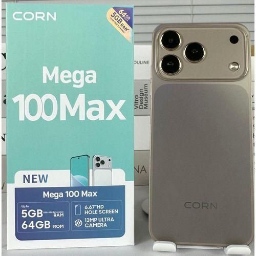 Mega 100 Max - 6.67 Pouces HD HOLE SCREEN - 3G - Dual SIM - 64GB ROM - 3+2 (5) GO - 5000mAh - système Android - 13MP/8MP Gold-Titanium (Coque+Antie choc inclus) - 12 Mois Garantie