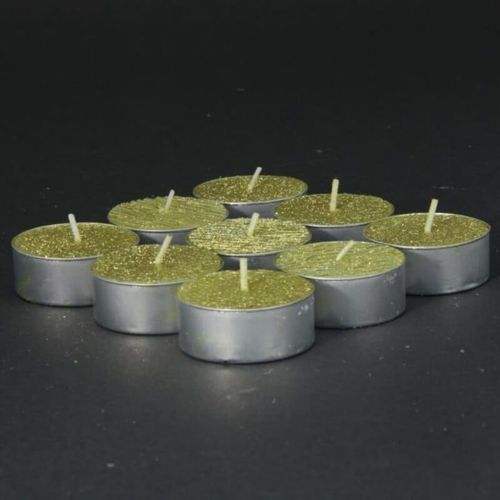 BOUGIE CHAUFFE PLAT SET DE 9PCS -DORE PAILLETTE