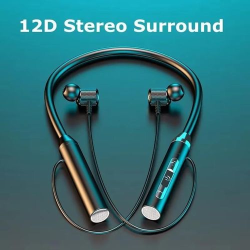 Écouteurs Bluetooth sans fil 5.0 à collier, silicone, Hifi 9D stéréo, casque sportif, étanche, écouteurs magnétiques.