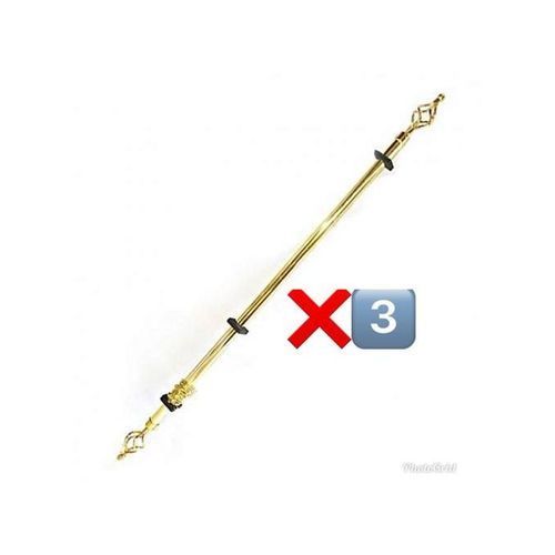 Lot De 3 Tringles à Rideaux Extensible 1m20 à 2m Or