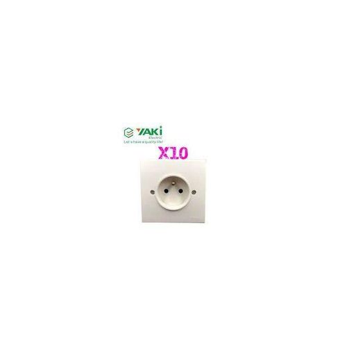 YAKI Prise Encastrée lot de 10 Pieces - Blanc NB