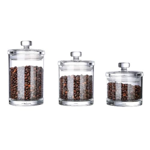 Lot de 3 bocaux de conservation en verre avec couvercles inox