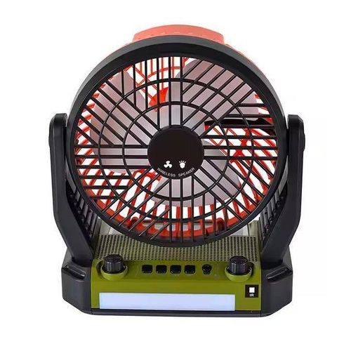 Enceintes Solaires Multifonctionnelles, Ventilateur, éclairage LED, Radio FM, Télécommande Avec Audio Bluetooth