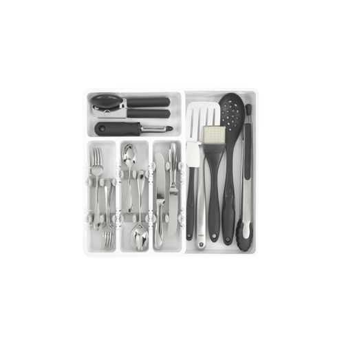 Range Couverts Modulable Et Extensible -Blanc /Noir