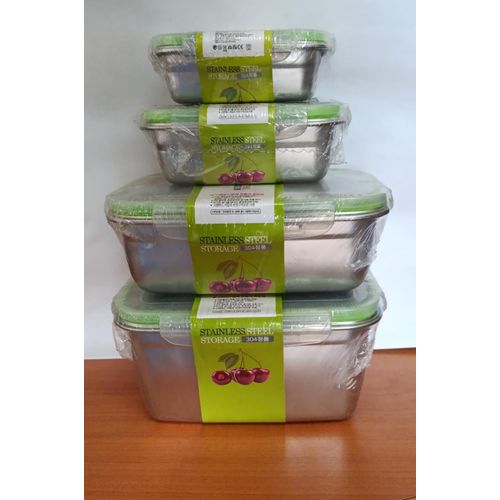 Ensemble de boîtes à lunch en acier inoxydable 4 pièces idéal pour conservé la nourriture