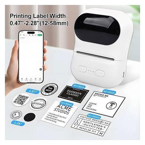 imprimante d'étiquettes codes-barres Bluetooth pour petites entreprises, vêtements et bijoutherm
