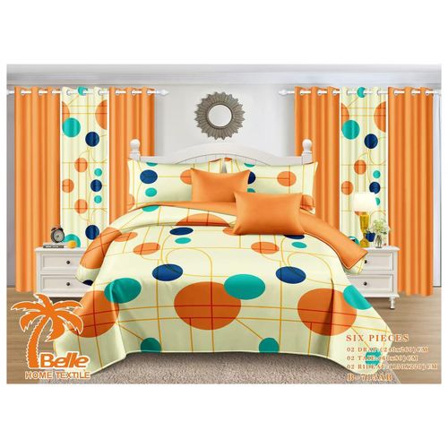 Draps de Lit 3 places, 2 Draps ,2 taies, 2 Rideaux