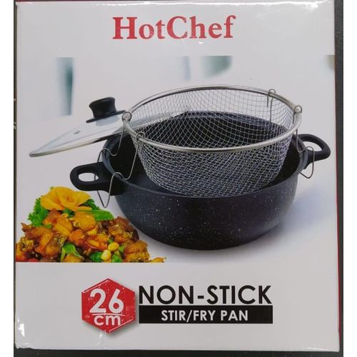 Poele friteuse 26 Cm - noire