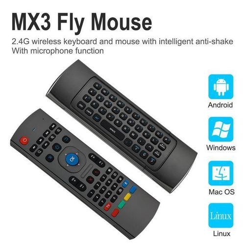 Tlcommande Pour PCAndroid TV Clavier Sans Fil MX3 Air Fly Mouse 24GHz