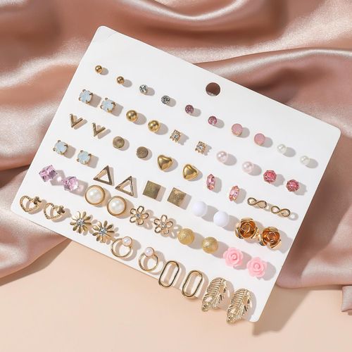 Bijoux de mode pour femmes 30 paires de boucles d'oreilles -01- multicolore