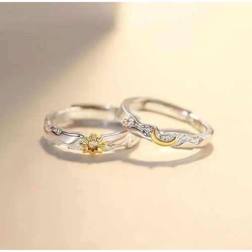 Bands De Poignets Vintage Anneaux Ajustables Assortis Anneaux De Couple Pour Soleil Et Lune Bijoux élégants à Décorer