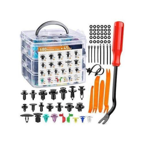 Ensemble De 725 Attaches Automobiles, Clips De Retenue, Attaches, Outils De Démontage Automobile-