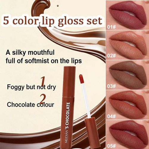 Chocolat saveur lèvres glaçure rouge à lèvres blush Eyeshadow Set - Cinq bâtons