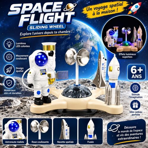 Moon Astronaut – Jouet Éducatif Électrique avec Lumière, Musique et Engrenages Transparents