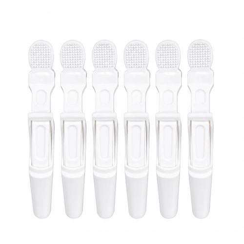 Lot de 6 Pinces de Séparation pour Cheveux Antidérapantes – Blanches – Pinces Professionnelles de Coiffure