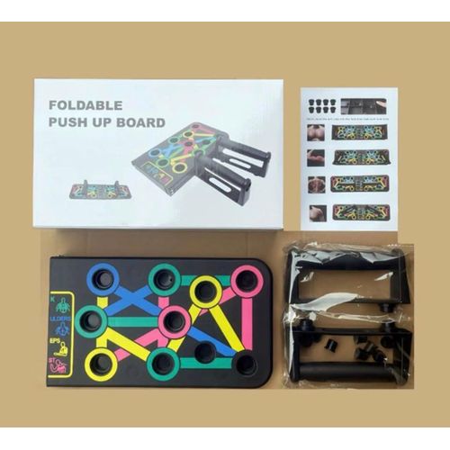 Planche De Musculation Multifonction – *Push-Up Board* Pliable Avec Poignées Amovibles.